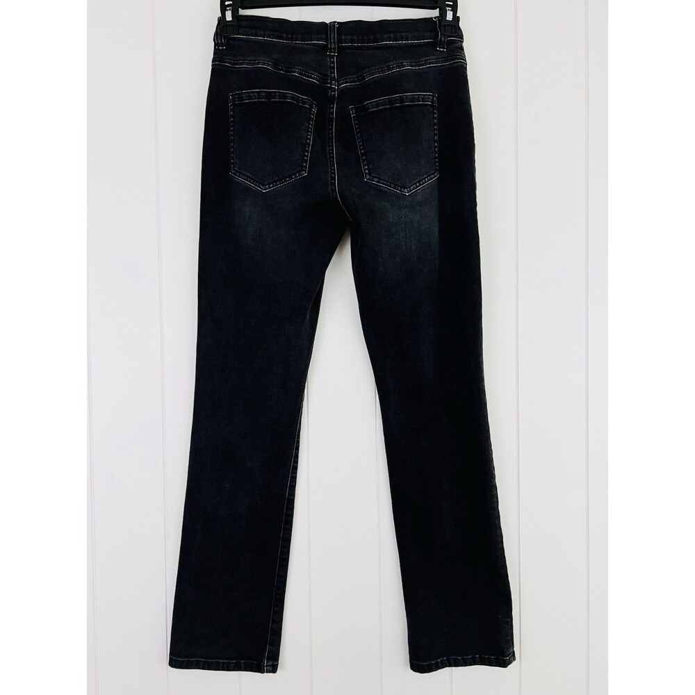 Cabi Black Dark Wash Denim Button Fly Straight Leg Jeans Size 4 Womens - Picture 6 of 6